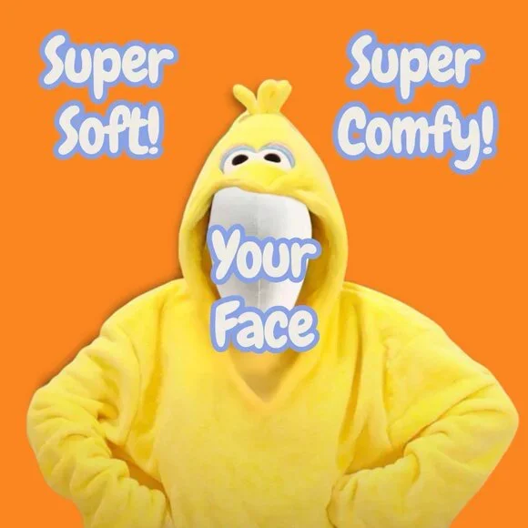 Sesame Street Big Bird Adult Snugible 2-in-1 Blanket Hoodie & Pillow! NEW! - Picture 3 of 8